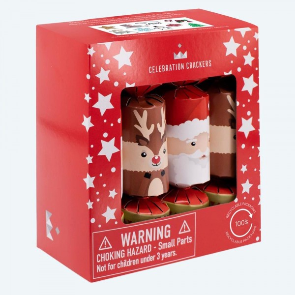 Christmas Crackers 14cm Mini Santa - Reindeer 8τεμ Christmas Crackers 14cm Mini Santa - Reindeer 8τεμ