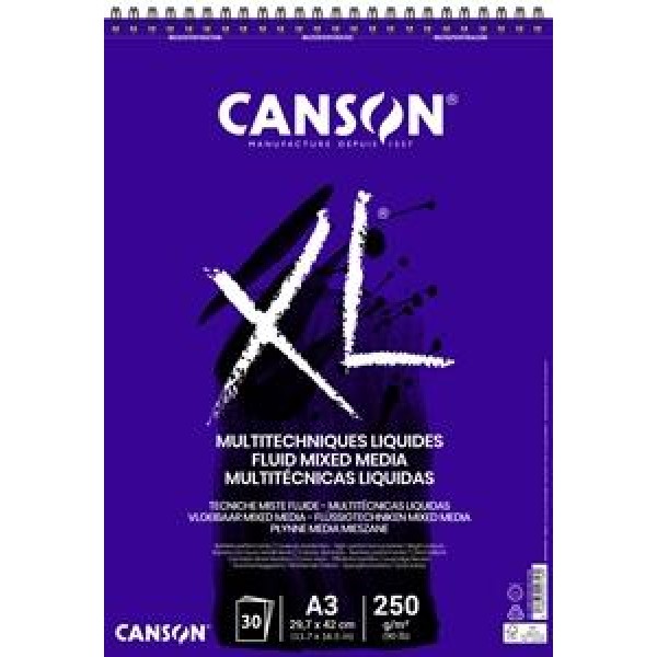 Canson Μπλοκ XL Fluid Media A3 250g 30φ