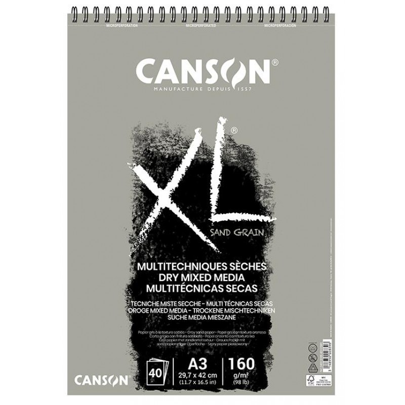 Canson Μπλοκ XL Sand Grain Dry Mix Media 160g A3 40φ