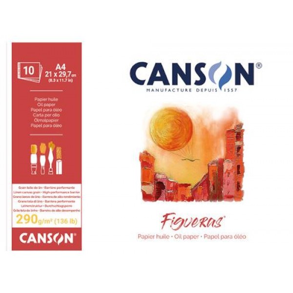 Canson Μπλοκ Figueras Oil/Acrylic 290g A4 - 210mm x 297mm 10φ Canson Μπλοκ Figueras Oil/Acrylic 290g A4 - 210mm x 297mm 10φ