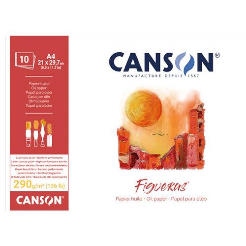 Canson Μπλοκ Figueras Oil/Acrylic 290g A4 - 210mm x 297mm 10φ
