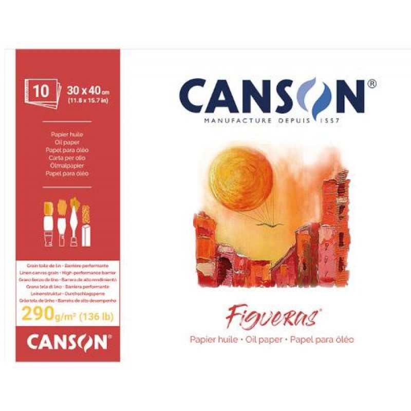 Canson Μπλοκ Figueras Oil/Acrylic 290g 30x40cm 10φ