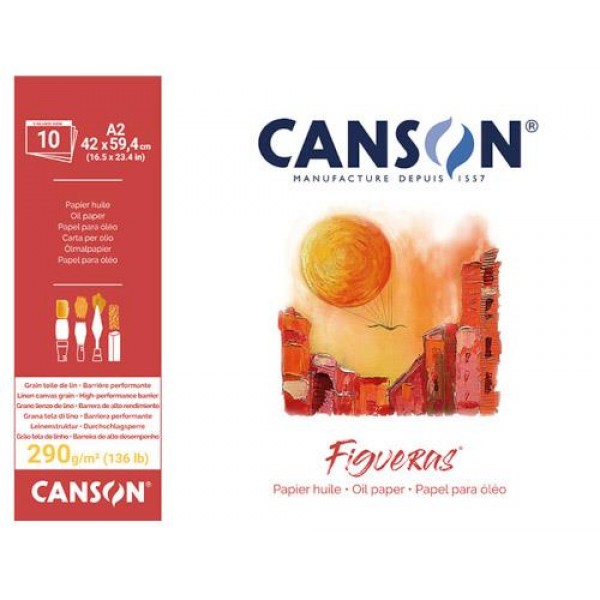 Canson Μπλοκ Figueras Oil/Acrylic 290g A2 - 420 x 594 mm 10φ Canson Μπλοκ Figueras Oil/Acrylic 290g A2 - 420 x 594 mm 10φ