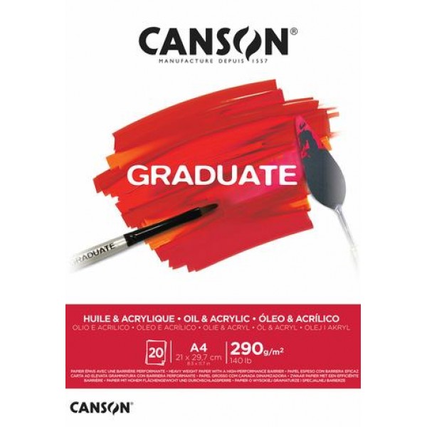Canson Graduate Μπλοκ για Λάδι και Ακρυλικό A4 290gr 20φ Canson Graduate Μπλοκ για Λάδι και Ακρυλικό A4 290gr 20φ