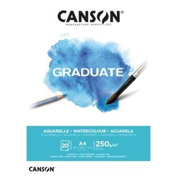 Canson Μπλοκ Ακουαρέλας Graduate A4 250gr 20φ Canson Μπλοκ Ακουαρέλας Graduate A4 250gr 20φ