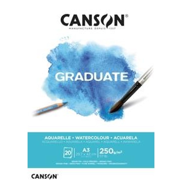 Canson Μπλοκ Ακουαρέλας Graduate A3 250gr 20φ Canson Μπλοκ Ακουαρέλας Graduate A3 250gr 20φ