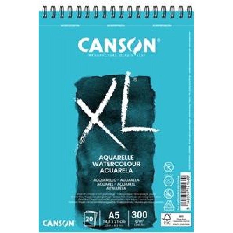 Canson Μπλοκ XL Watercolour A5 300gr 20φ