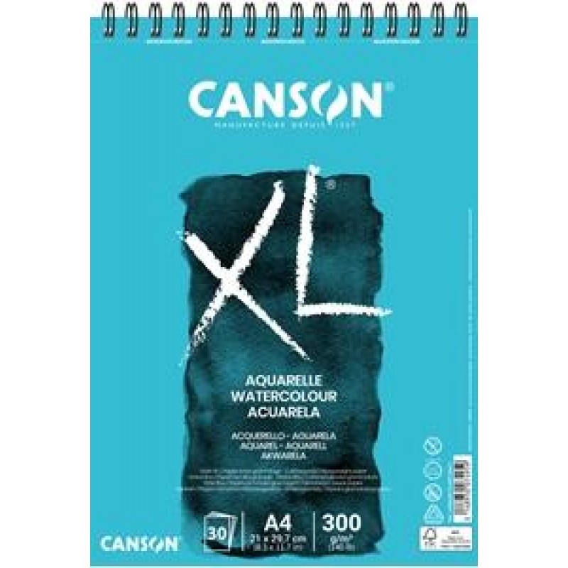 Canson Μπλοκ XL Watercolour A4 300gr 30φ