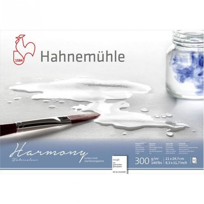 Hahnemuhle Μπλοκ Ακουαρέλας Harmony 12 Φύλλων A4 (21x29,7cm) 300gr Rough