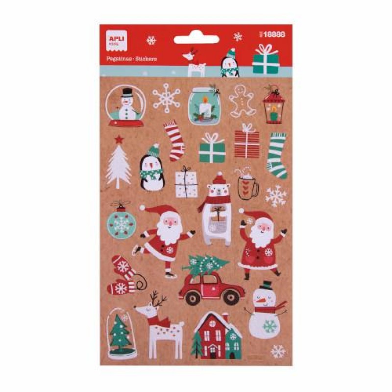 Apli Christmas stickers - Kraft 25τεμ