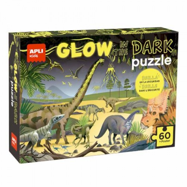 Apli Παζλ Glow in the Dark Δεινόσαυροι 60τεμ Apli Παζλ Glow in the Dark Δεινόσαυροι 60τεμ