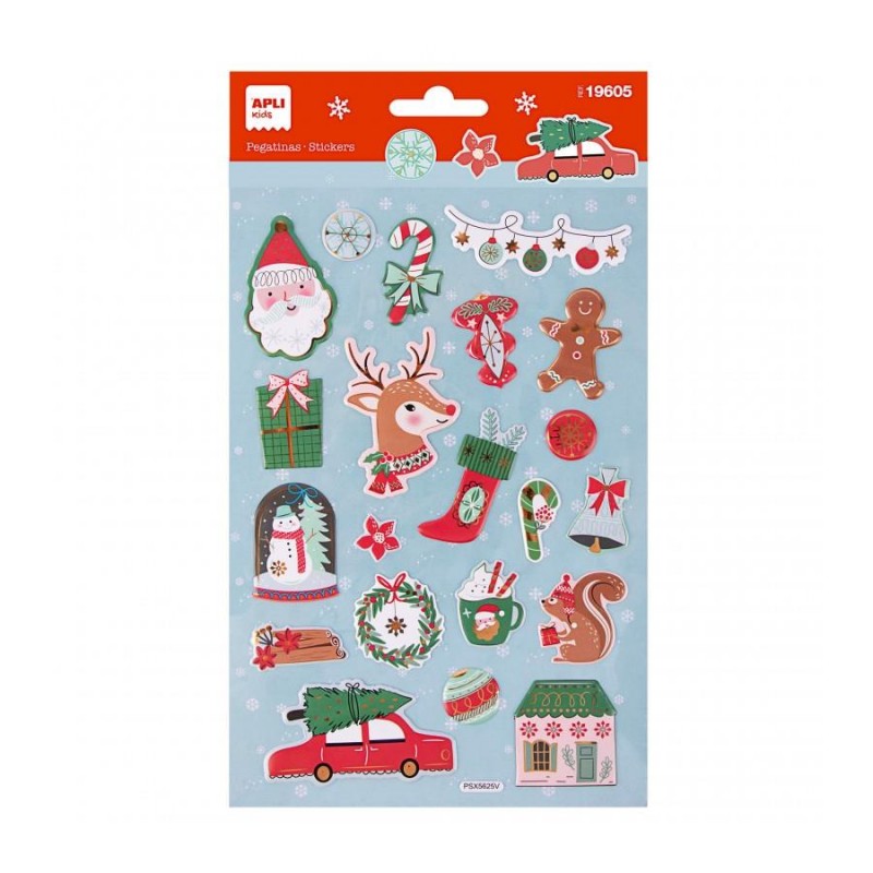Apli 22 Christmas stickers - Reindeer