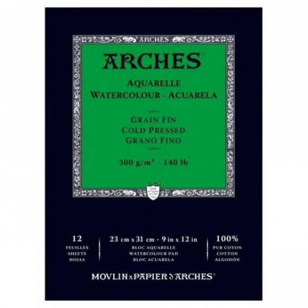 Μπλοκ Ακουαρέλας Arches CP 300gr 23x31cm 12φ Μπλοκ Ακουαρέλας Arches CP 300gr 23x31cm 12φ