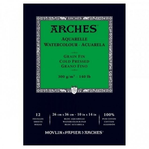 Μπλοκ Ακουαρέλας Arches CP 300gr 26x36cm 12φ Μπλοκ Ακουαρέλας Arches CP 300gr 26x36cm 12φ