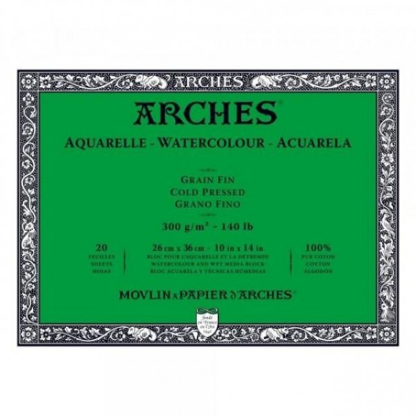Μπλοκ Ακουαρέλας Arches CP 300g 26x36cm 20φ Μπλοκ Ακουαρέλας Arches CP 300g 26x36cm 20φ