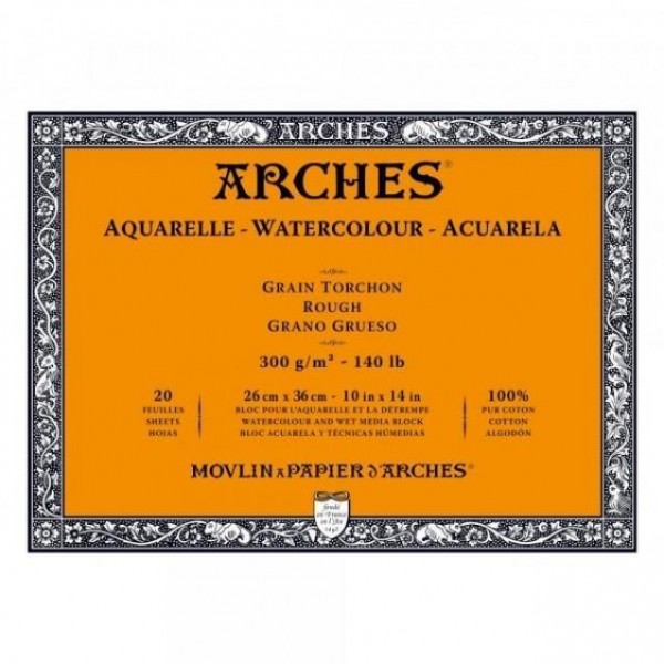 Μπλοκ Ακουαρέλας Arches RG 300g 26x36cm 20φ Μπλοκ Ακουαρέλας Arches RG 300g 26x36cm 20φ