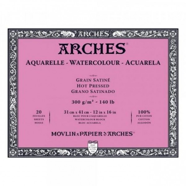 Μπλοκ Ακουαρέλας Arches HP 300g 31x41cm 20φ Μπλοκ Ακουαρέλας Arches HP 300g 31x41cm 20φ