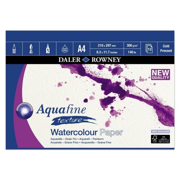 Daler Μπλοκ Ακουαρέλας Aquafine CP 300g A4 12φ