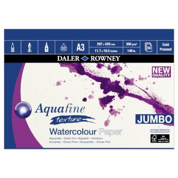 Daler Μπλοκ Ακουαρέλας Aquafine CP 300g A3 50φ