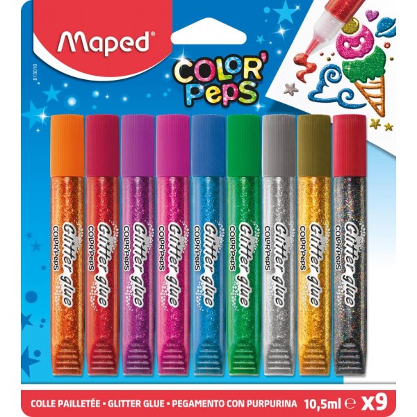 Maped Glitter glue 10.5ml 9τεμ