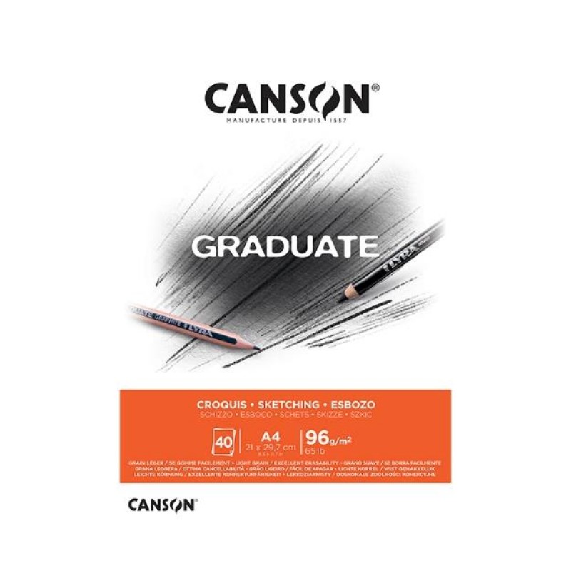 Canson Μπλοκ Σχεδίου Croquis 96gr A4 - 210mm x 297mm 40 φύλλα