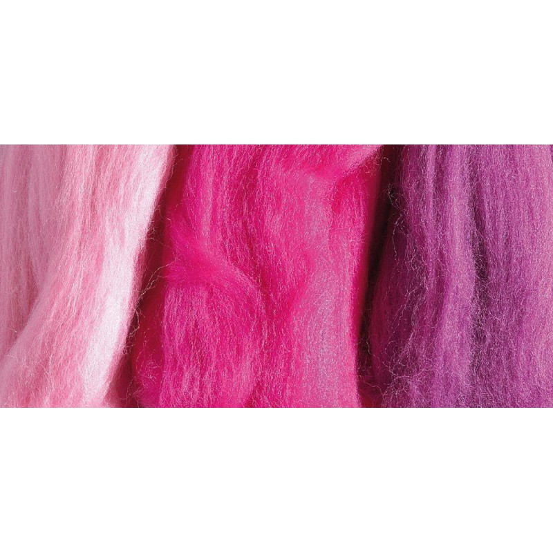 Μαλλάκι για Felt Merino superfine 19,5 mic 50g Bright Pink-mix