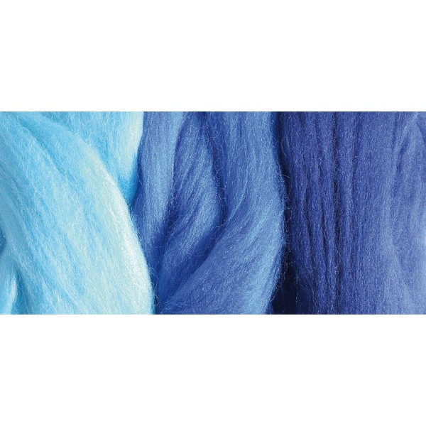 Μαλλάκι για Felt Merino superfine 19,5 mic 50g Bright Blue-mix Μαλλάκι για Felt Merino superfine 19,5 mic 50g Bright Blue-mix