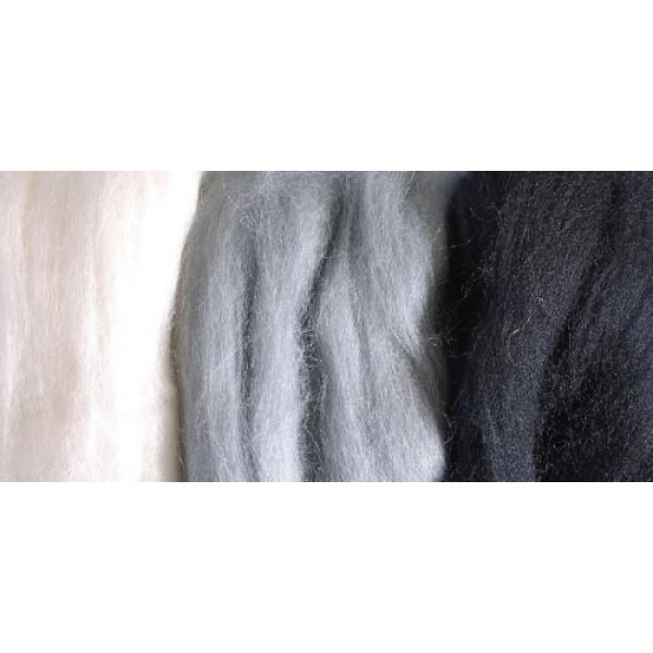Μαλλάκι για Felt Merino superfine 19,5 mic 50g Black-White-mix Μαλλάκι για Felt Merino superfine 19,5 mic 50g Black-White-mix