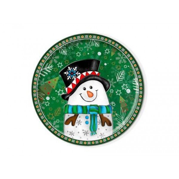 Round Serving Plate Snowman 31cm