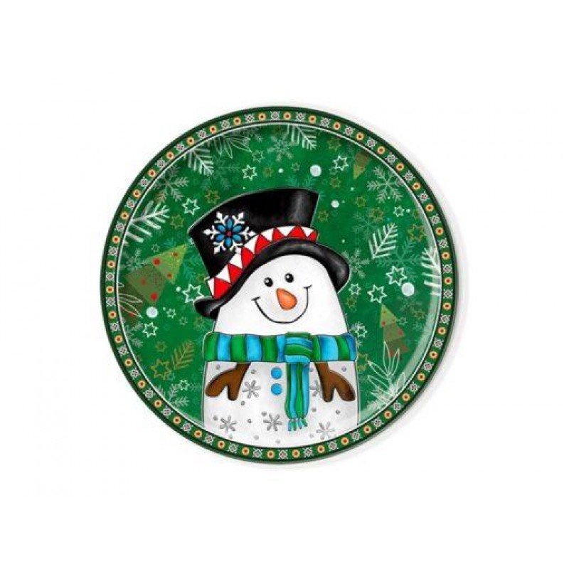 Round Serving Plate Snowman 31cm