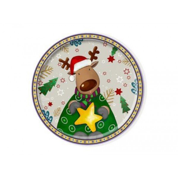 Round Serving Plate Reindeer 31cm Round Serving Plate Reindeer 31cm