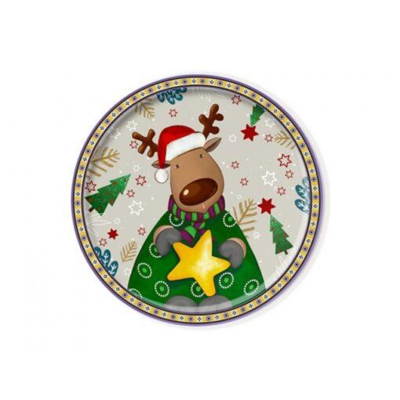 Round Serving Plate Reindeer 31cm