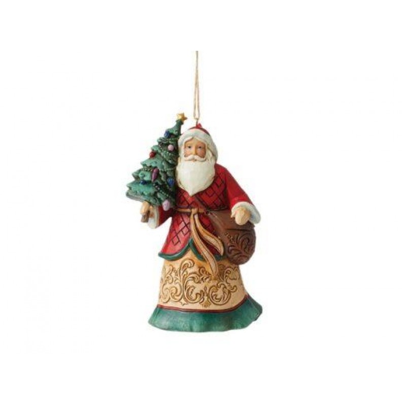 Santa with Tree Hanging Ornament