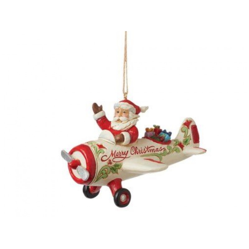 Santa in Airplane Hanging Ormanent