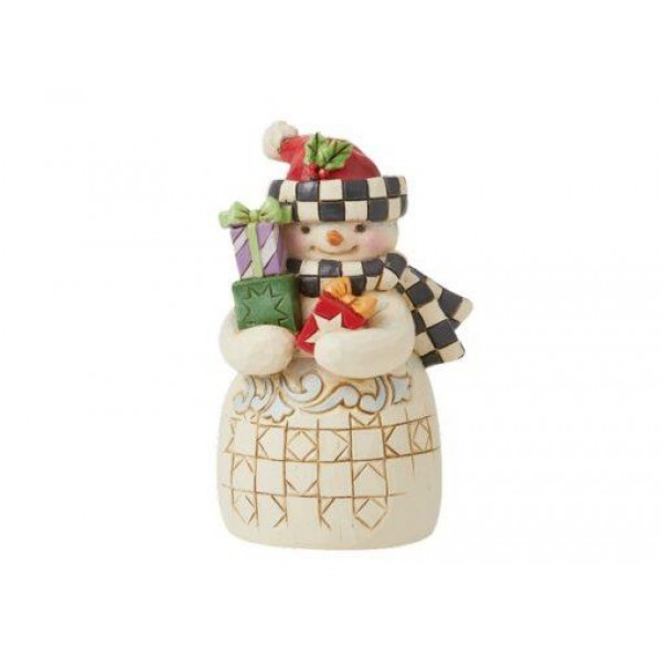Snowman Mini with Scarf, Hat and Gifts Figurine Snowman Mini with Scarf, Hat and Gifts Figurine