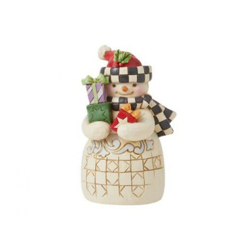 Snowman Mini with Scarf, Hat and Gifts Figurine