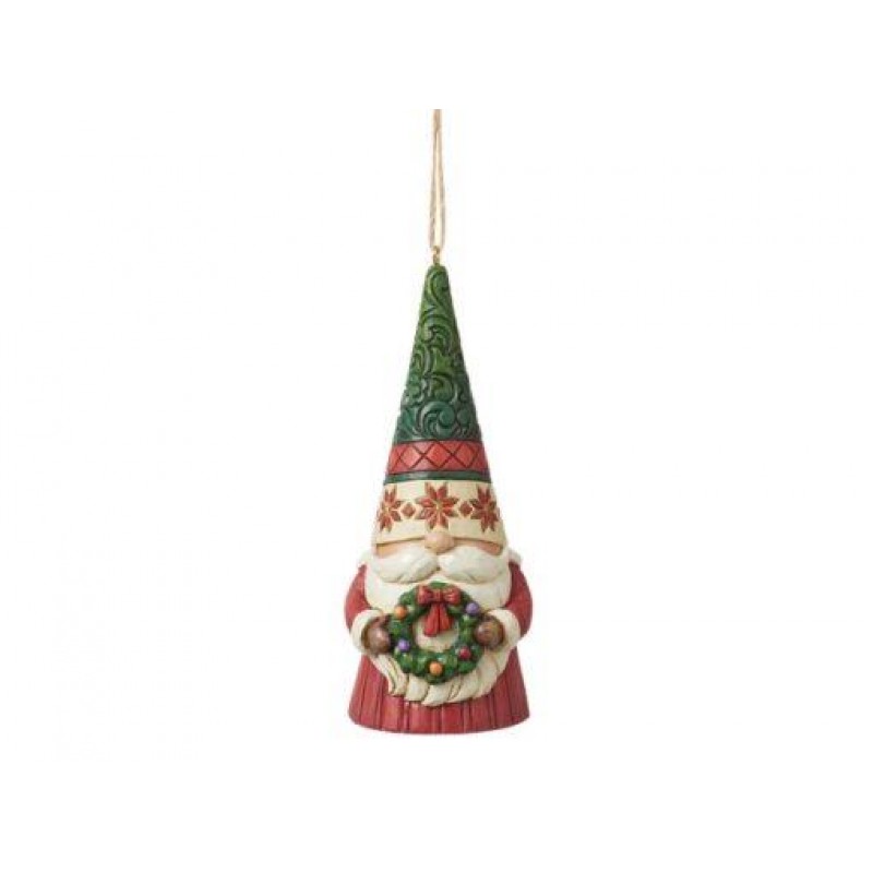 Gnome with Wreath Hanging Ornament