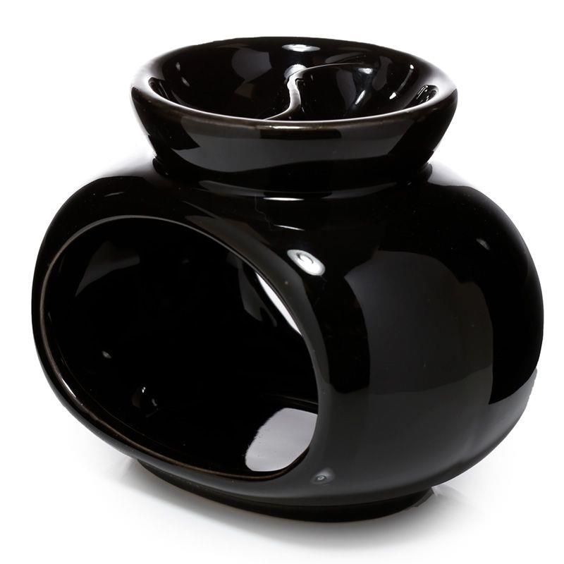 Wax Warmer Eden Ceramic Black Oval Double Dish Wax Warmer Eden Ceramic Black Oval Double Dish