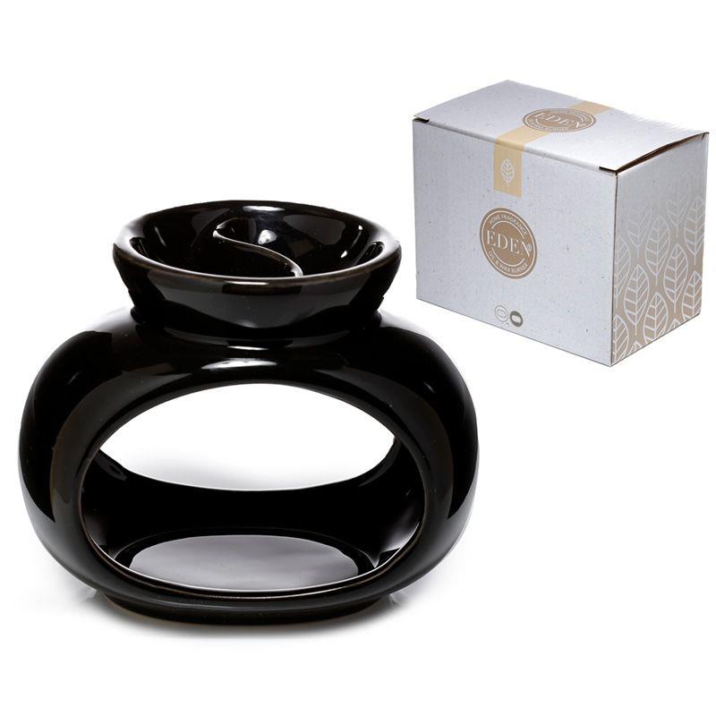 Wax Warmer Eden Ceramic Black Oval Double Dish Wax Warmer Eden Ceramic Black Oval Double Dish
