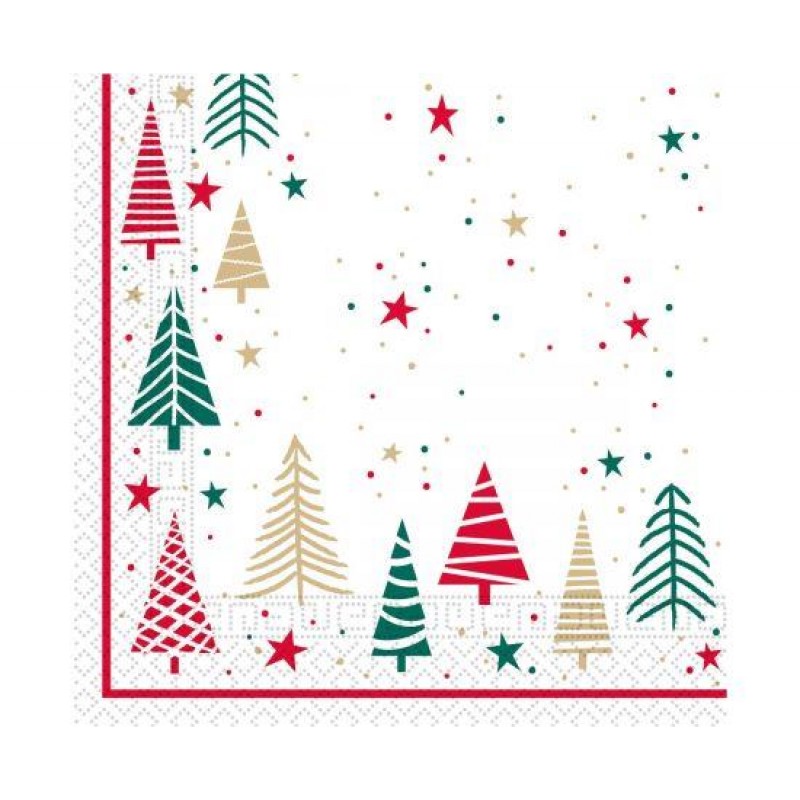 Napkins Paper Three - Ply Multicolor Xmas Forest 20pcs
