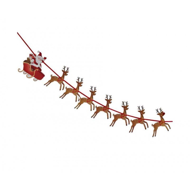Reindeer & Santa Sleigh Christmas Bunting