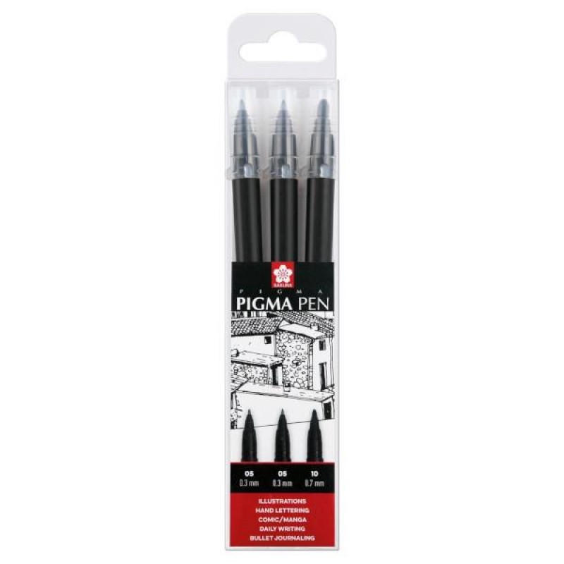 Pigma Pen Black Σετ 3 Markers 05-05-10