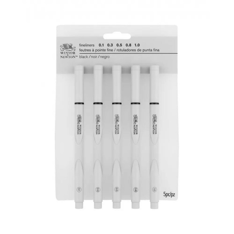 Winsor n Newton 5 Μαύρα Μαρκαδοράκια Fineliners