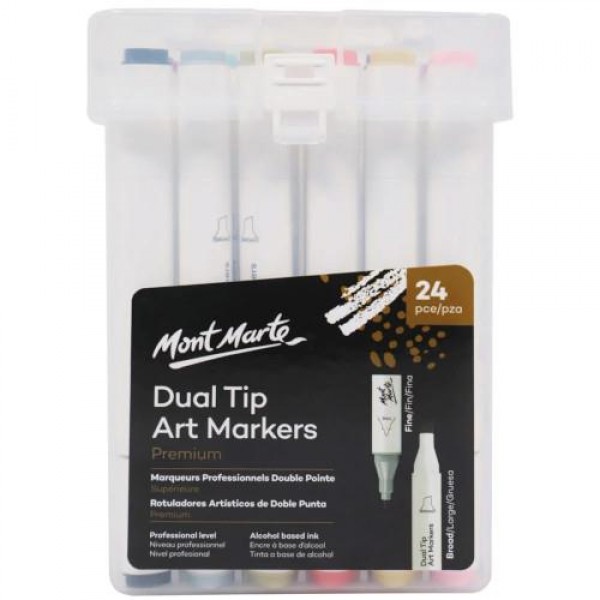 Mont Marte 24 Art Markers Διπλής Μύτης σε Κασετίνα Mont Marte 24 Art Markers Διπλής Μύτης σε Κασετίνα
