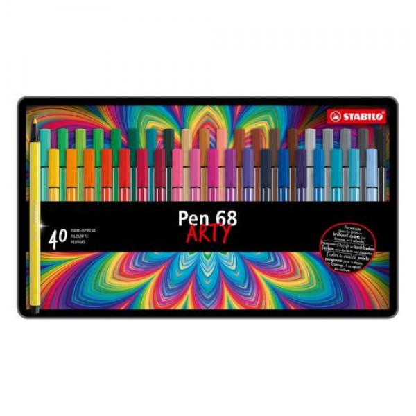 Μαρκαδόροι Stabilo 68 Arty Σετ Μεταλικό 40τεμ