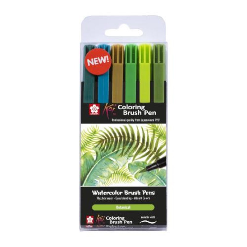 Koi 6 Coloring Brush Pen Botanical