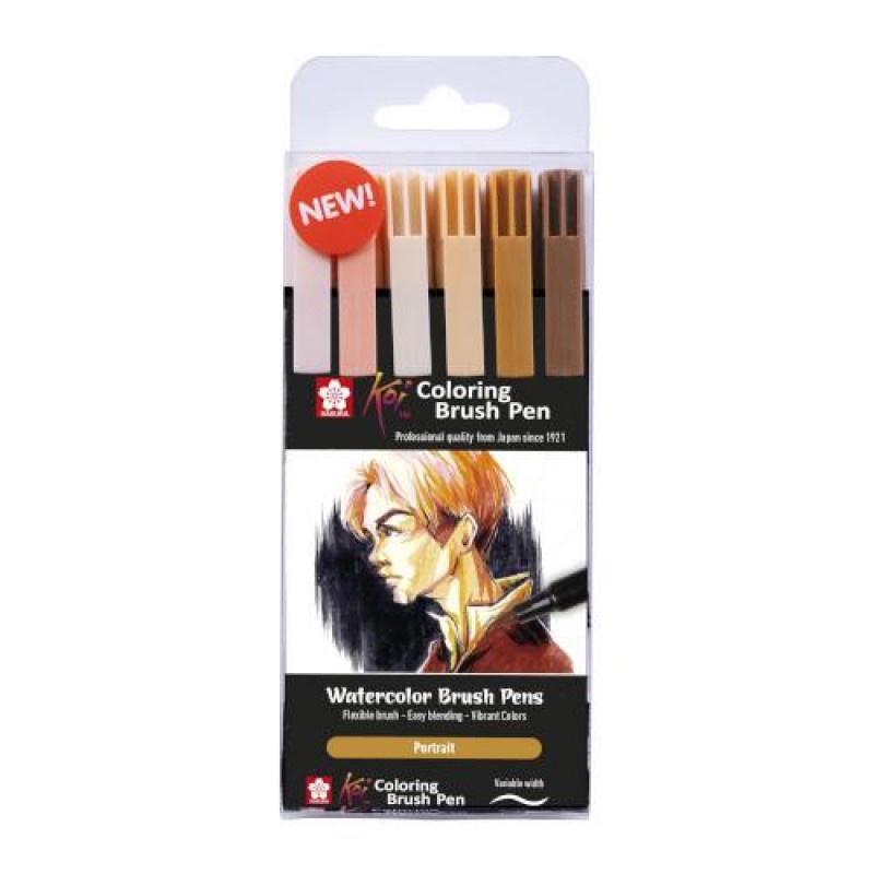 Koi 6 Coloring Brush Pen Portrait