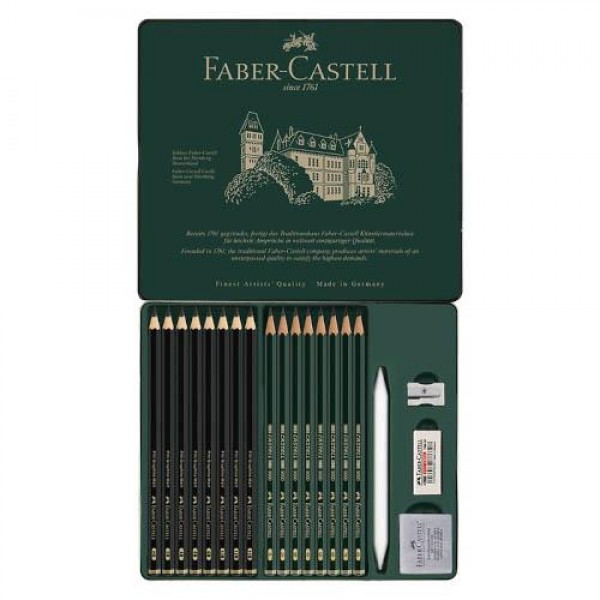 Faber Castell Σετ Σχεδίου με 16 μολύβια και αξεσουάρ Faber Castell Σετ Σχεδίου με 16 μολύβια και αξεσουάρ