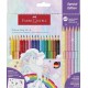 Faber Castell 18 Ξυλομπογιές + 6 Ξυλομπογιές Pastel Sparkle + Unicorn Stickers